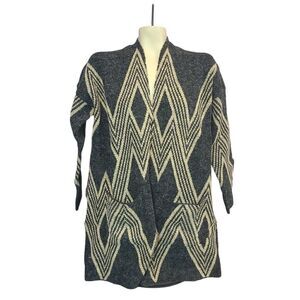 Joan Vass Grey/Taupe Open Front Cardigan Size Medium‎